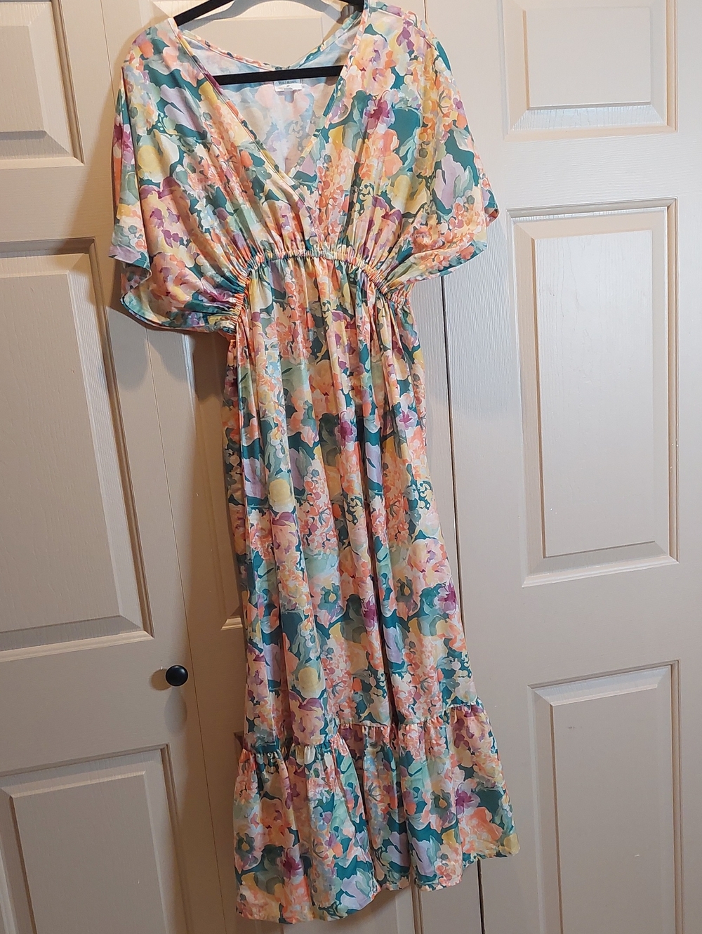Cost Plus World Market Pastel Floral Maxi Dress in Mint, Peach, Lavender, Teal